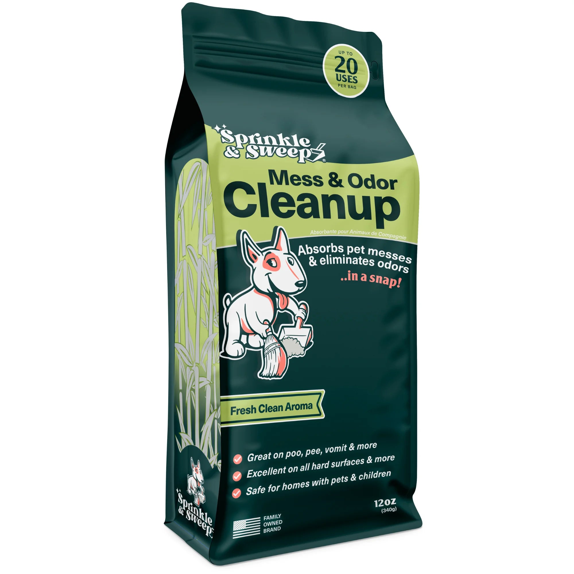 Sprinkle &amp; Sweep – Beseitigung von Tierkot und Gerüchen (15 oz)