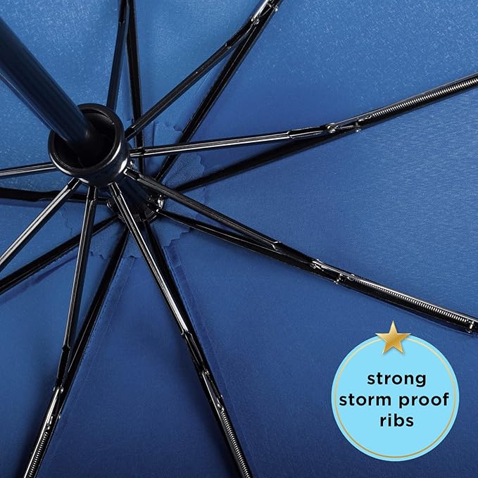 Fibreglass Wind Proof 3 Pack of Compact Folding Umbrellas With Random Logos