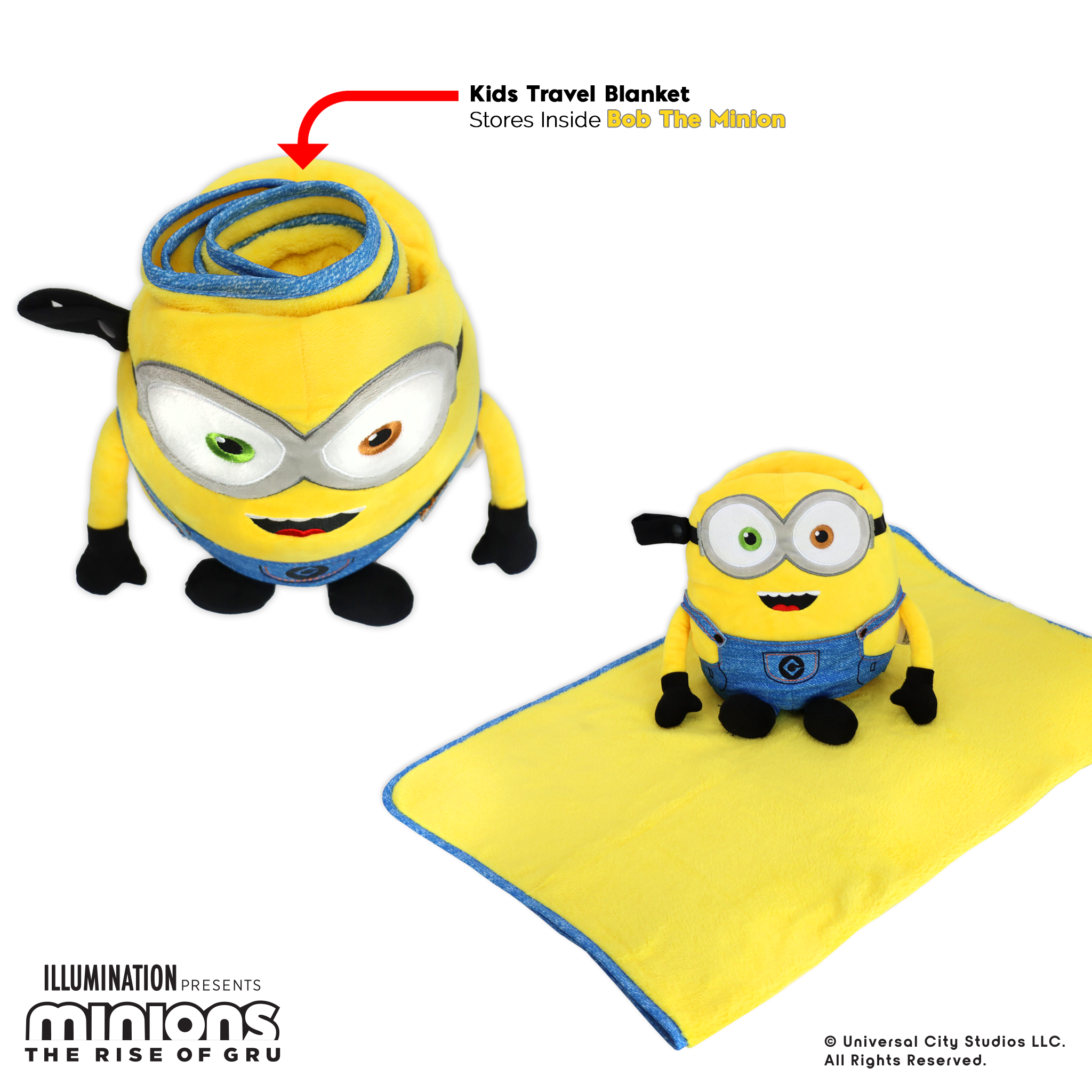 Roamwild Universal Despicable Me Bob Minions Kids Travel Pillow