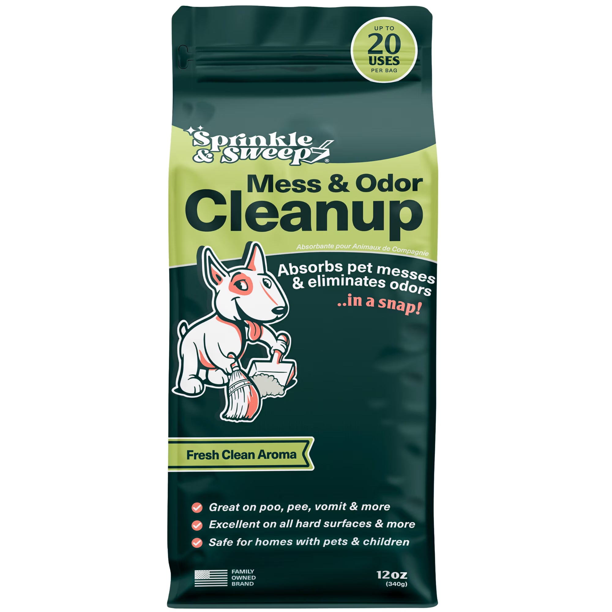 Sprinkle & Sweep Pet Mess and Odour Clean Up (12 oz)