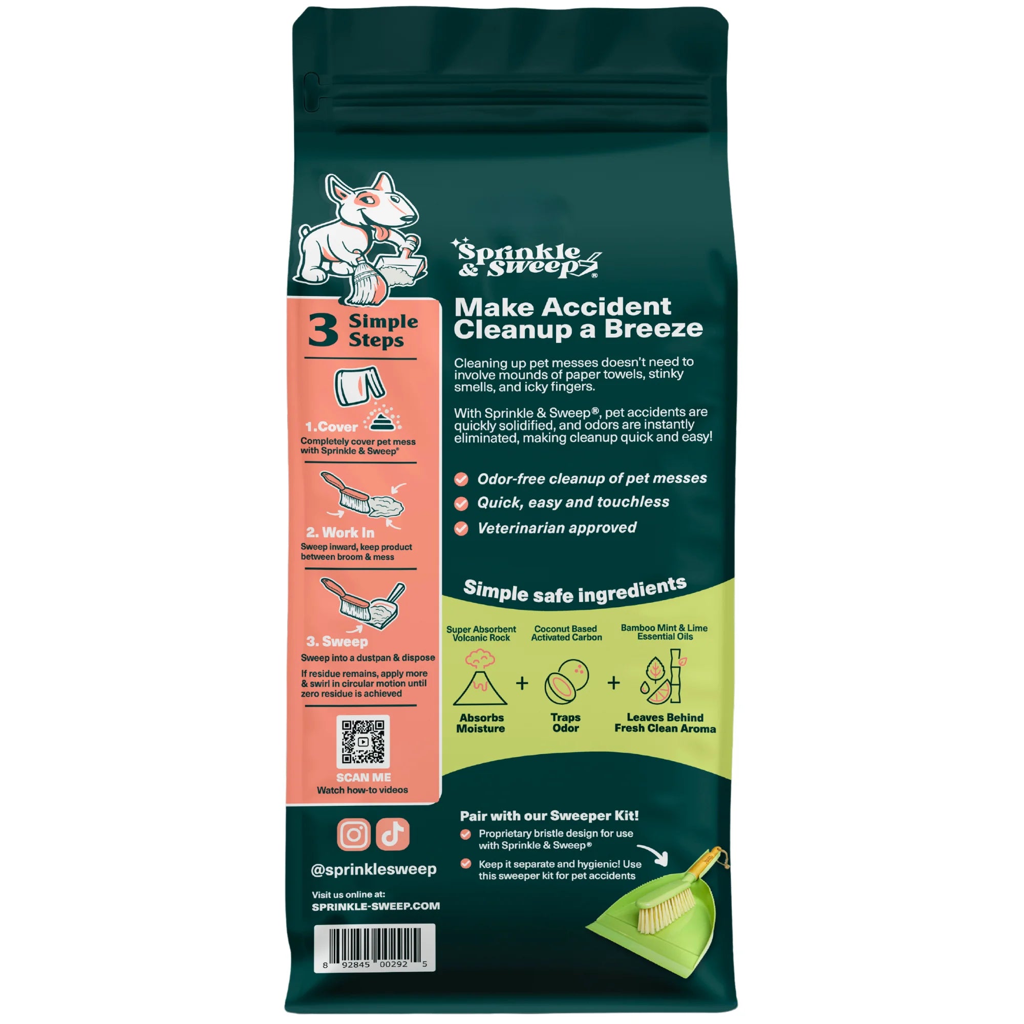 Sprinkle &amp; Sweep – Beseitigung von Tierkot und Gerüchen (15 oz)