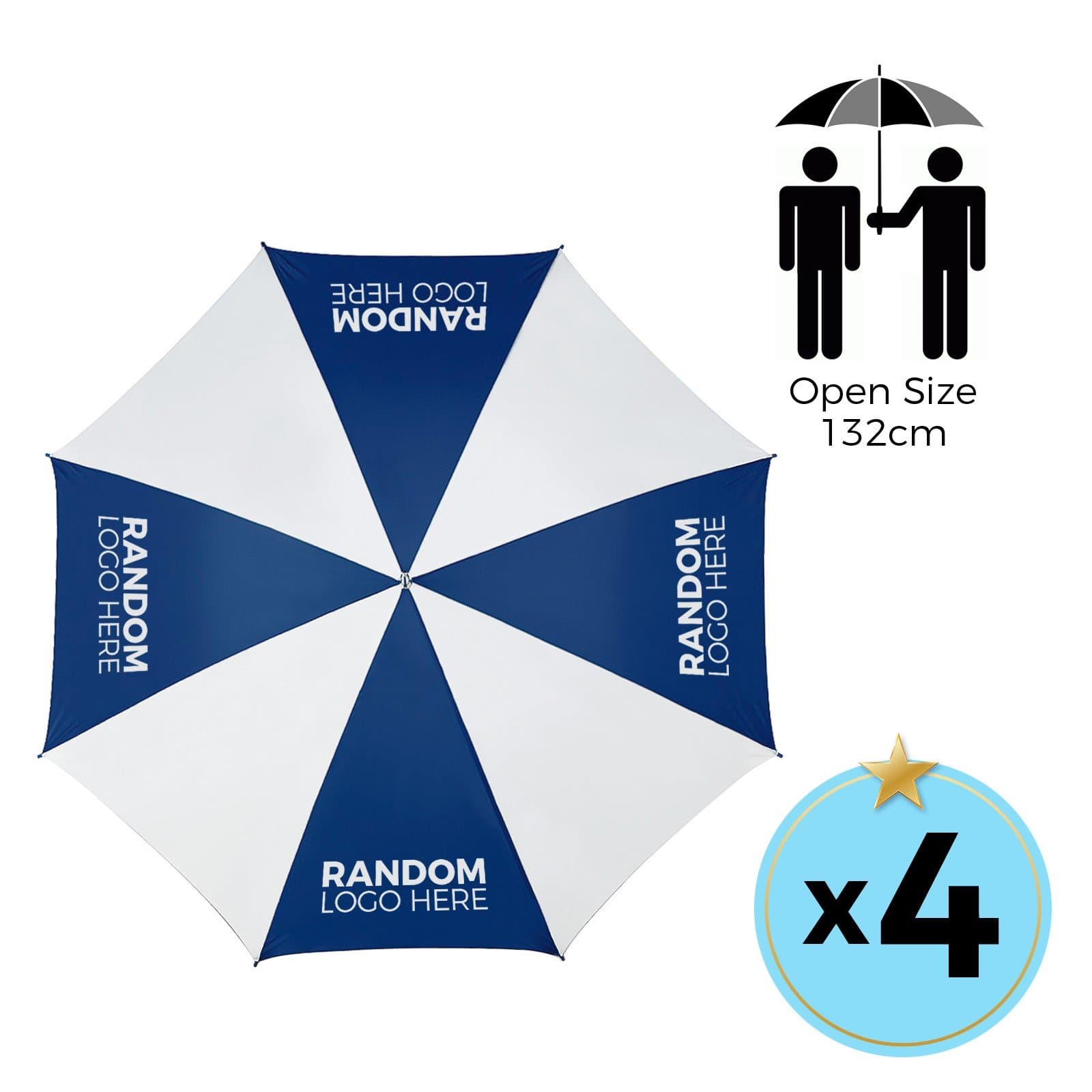 Fibreglass Wind Proof Packs of Golf Umbrellas With Random Logos