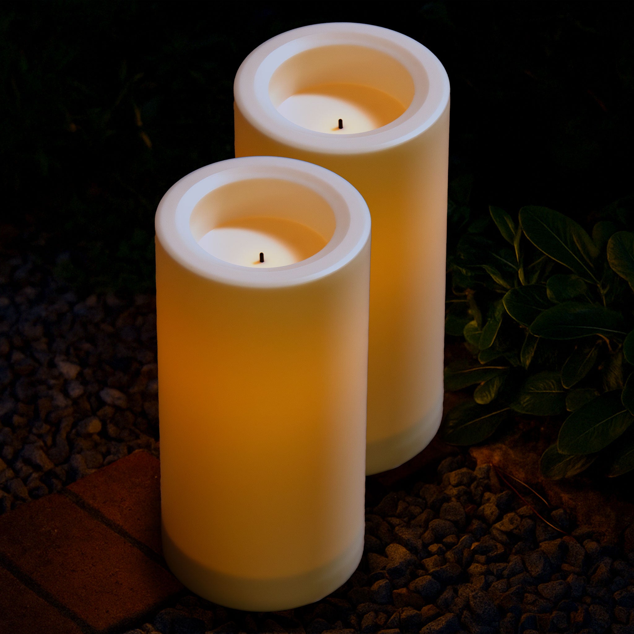 Outdoor Flameless Battery Candles 8 Inch (Large)