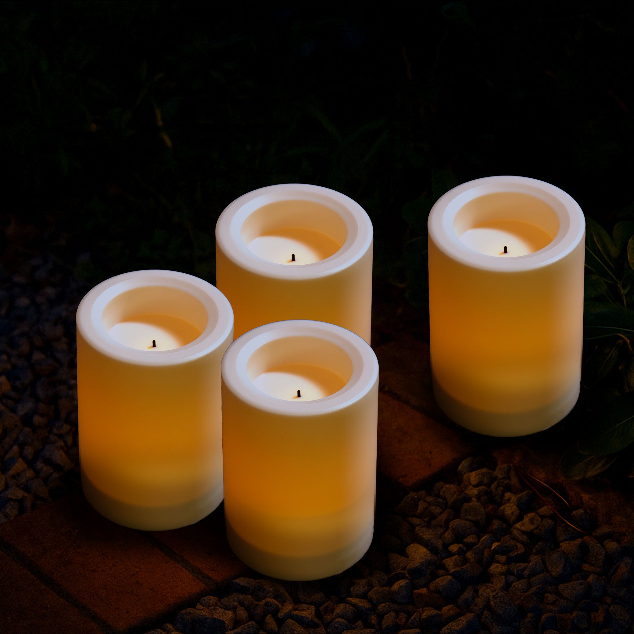 Outdoor Flameless Battery Candles 4 Inch (Small)