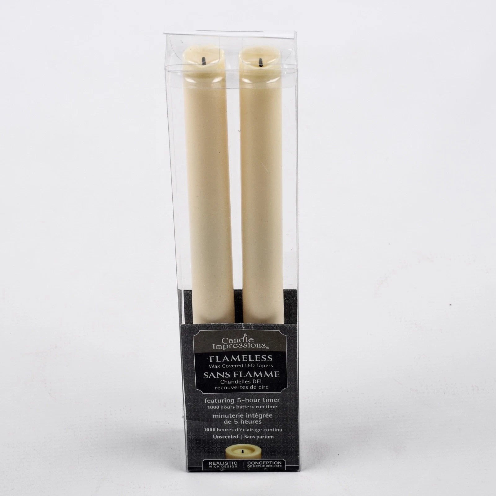 Christmas Taper Candles Battery Operated Flameless Scented With Real Wick and Wax