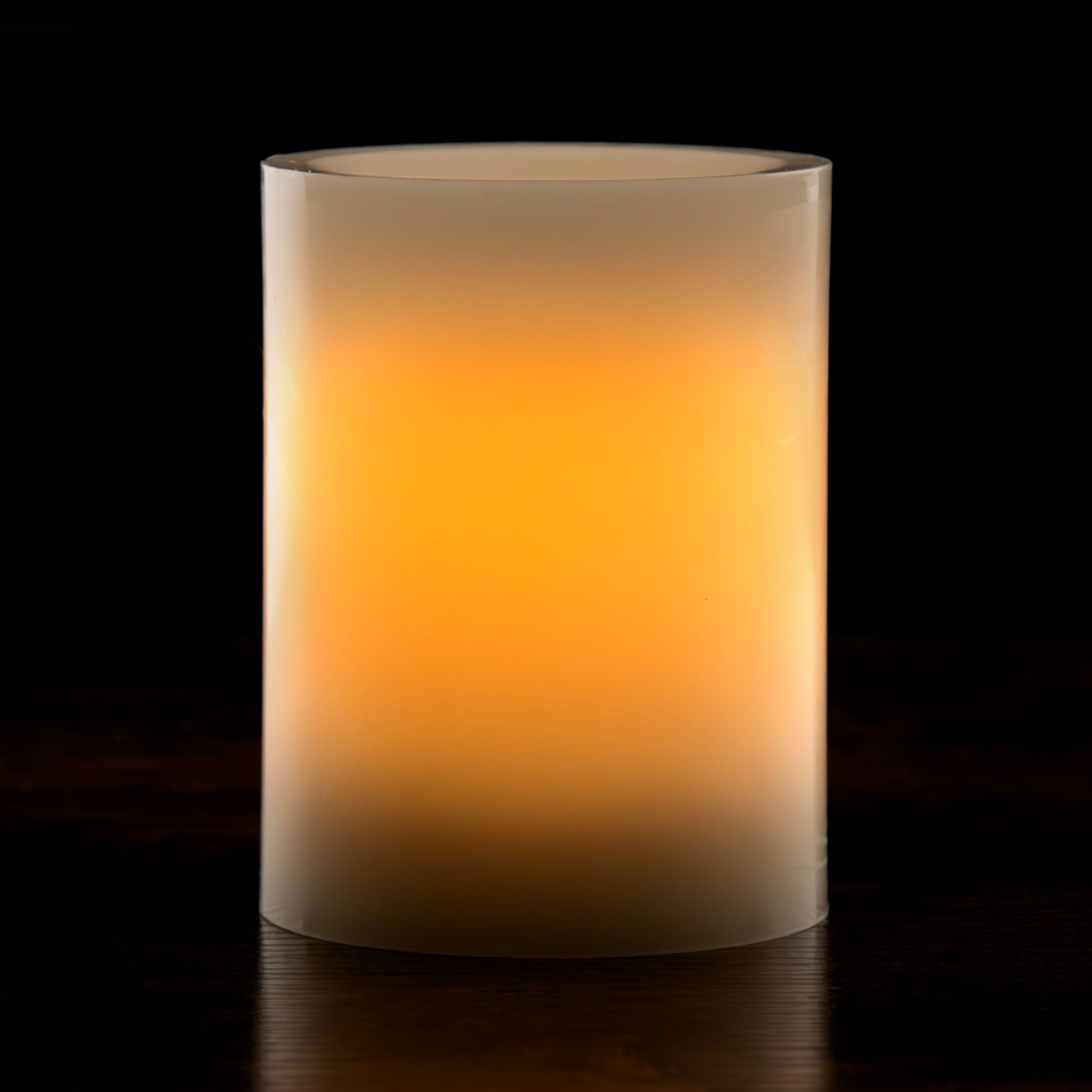 Cream Pillar Battery Vanilla Scented Candle 4 inch