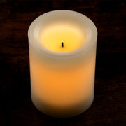 Cream Pillar Battery Vanilla Scented Candle 4 inch