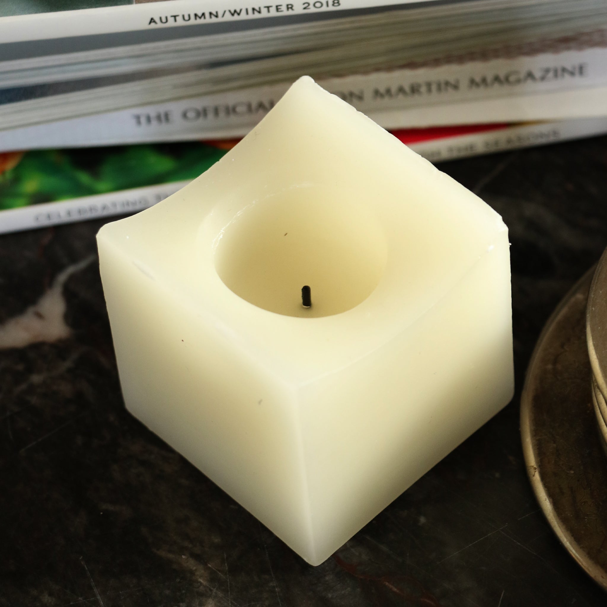 Mini Battery Candle Cream 2 Pack 'Square'