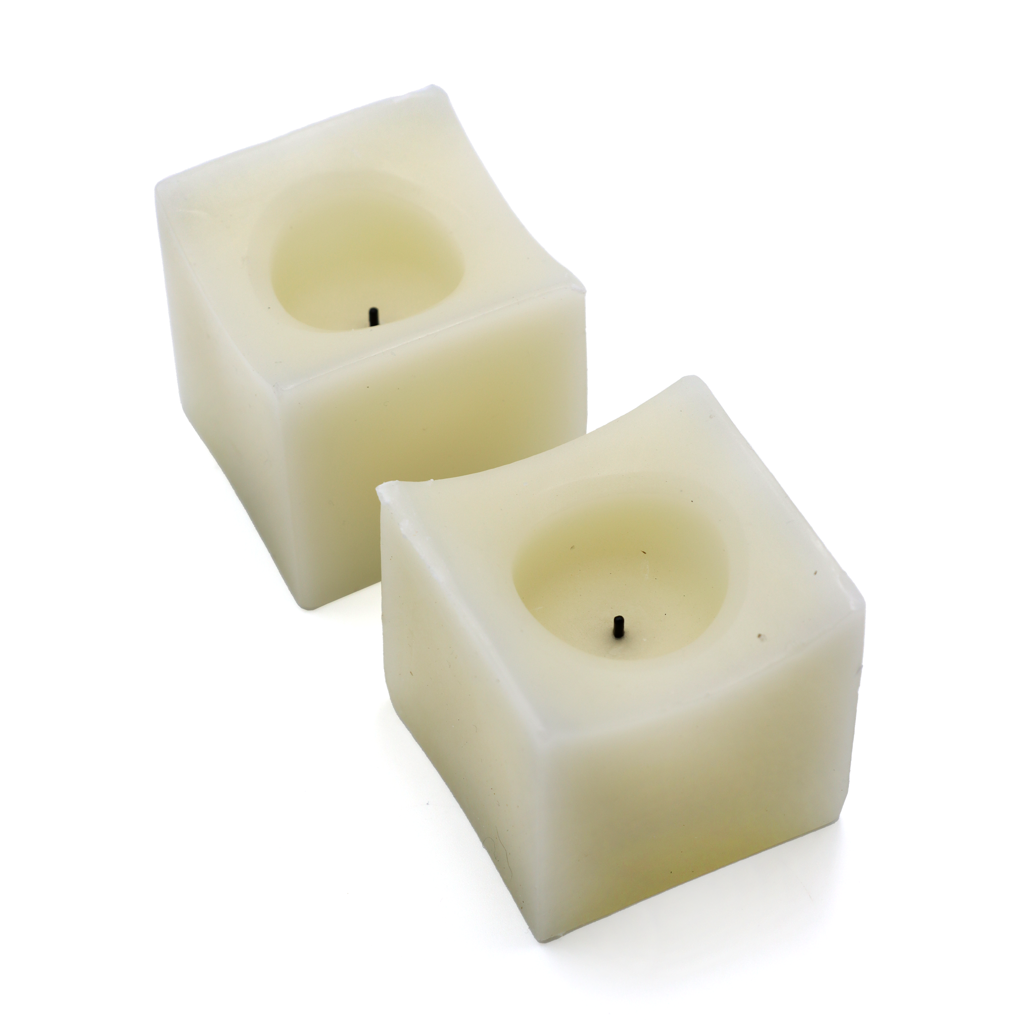 Mini Battery Candle Cream 2 Pack 'Square'