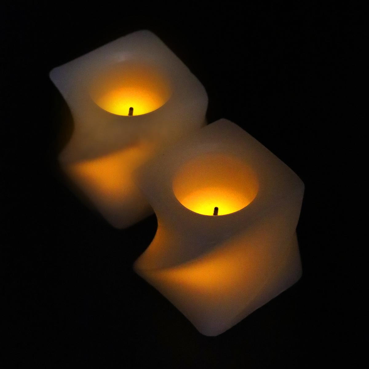 Mini Battery Candle Cream 2 Pack 'Twist'