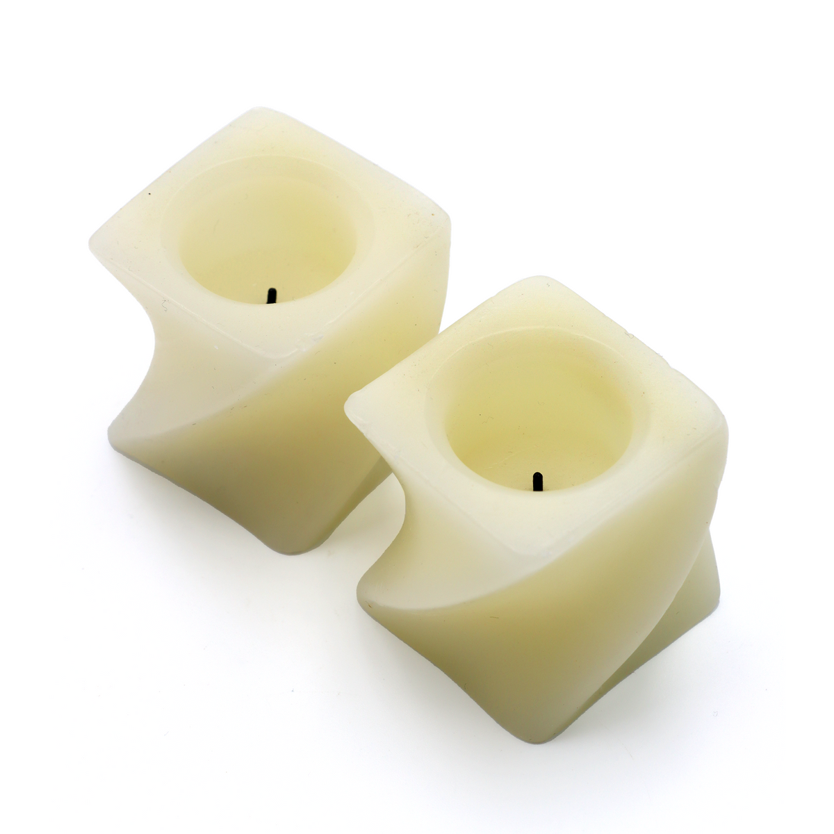 Mini Battery Candle Cream 2 Pack 'Twist'